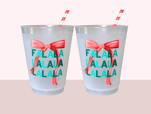 FaLaLa Christmas Party Frosted Plastic Cups