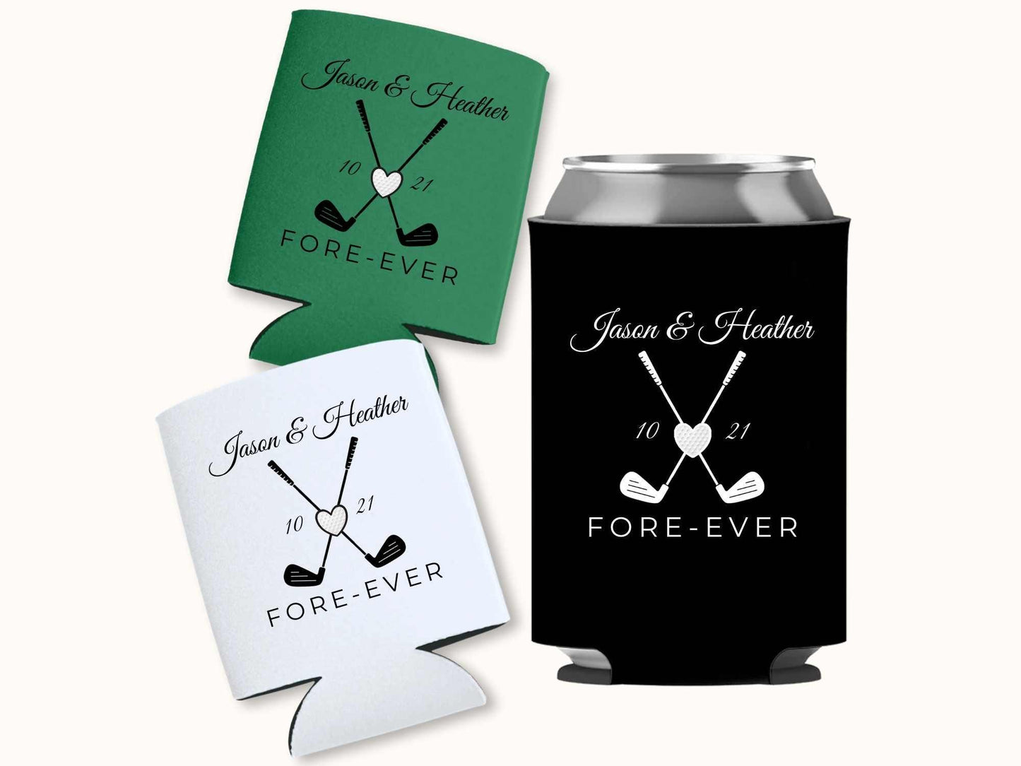 Fore-Ever Golf Wedding Favor Can Coolers