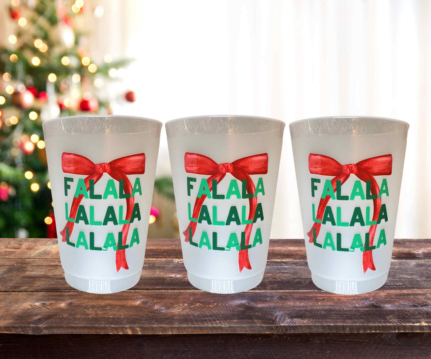 FaLaLa Christmas Party Frosted Plastic Cups