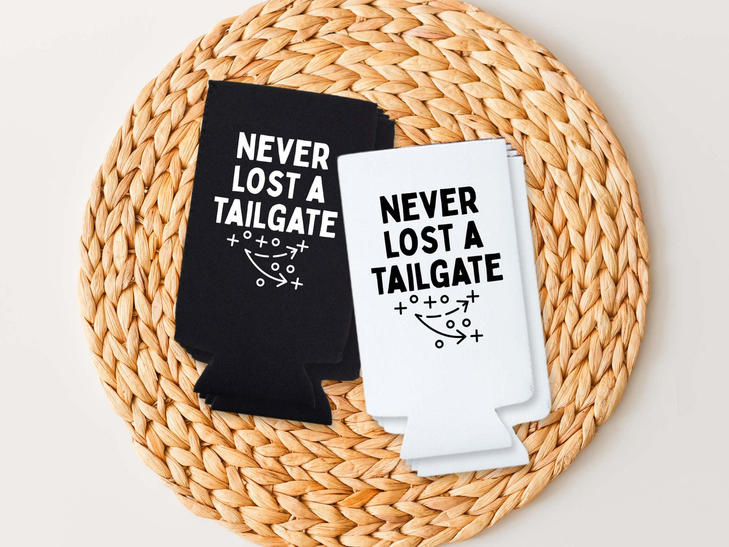 Never Lost a Tailgate Can Cooler, Football Can Cooler Tailgate Party Set of 5