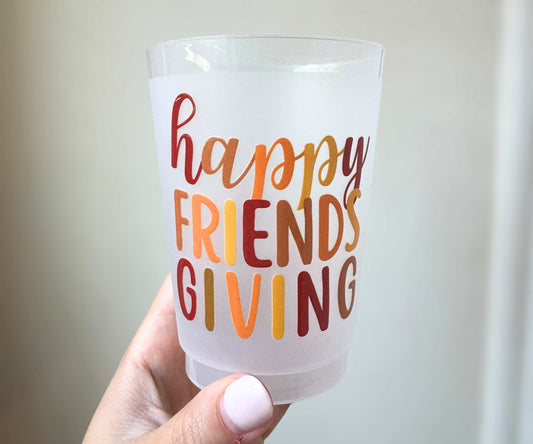 Happy Friendsgiving Cups 16oz Frosted Plastic