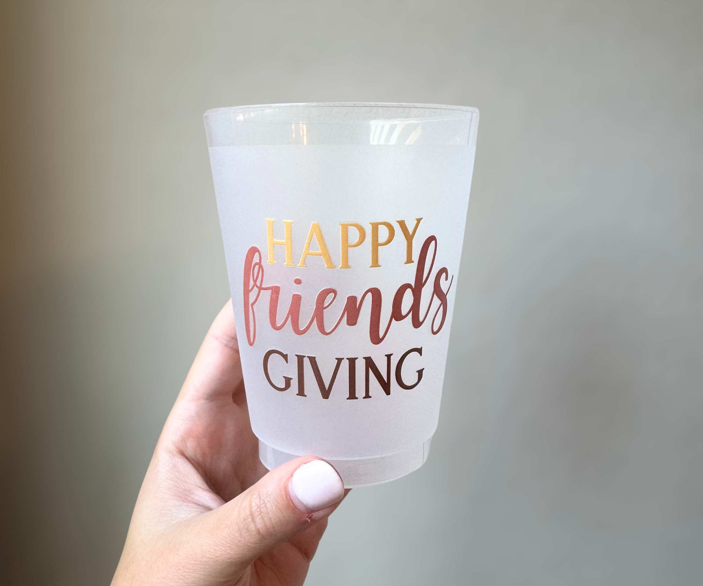 Friendsgiving Cups 16oz Frosted Plastic