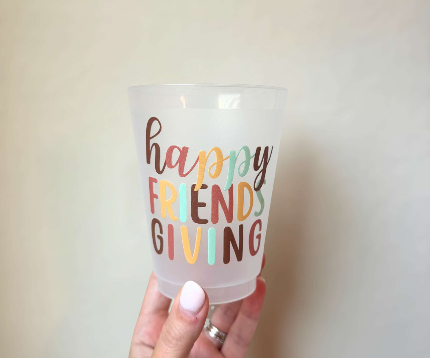 Happy Friendsgiving Cups 16oz Frosted Plastic