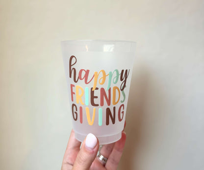 Happy Friendsgiving Cups 16oz Frosted Plastic