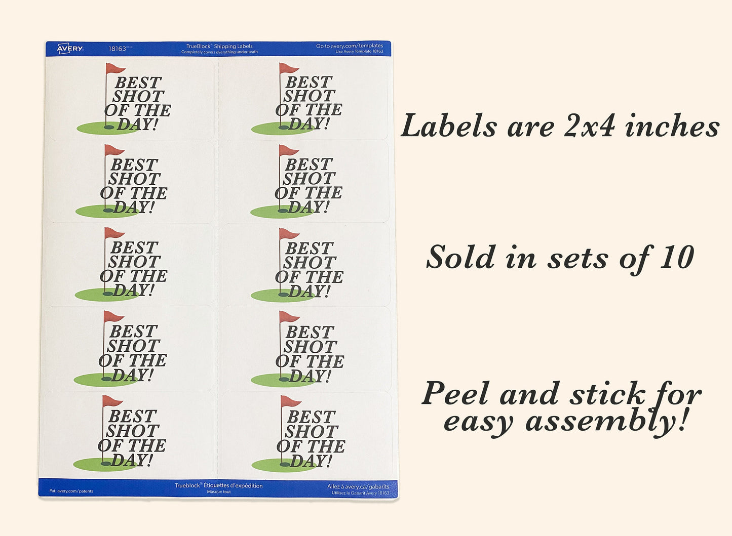 Golf Party Shot Labels