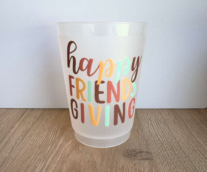Happy Friendsgiving Cups 16oz Frosted Plastic