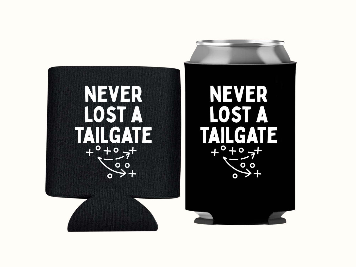 Never Lost a Tailgate Can Cooler, Football Can Cooler Tailgate Party Set of 5
