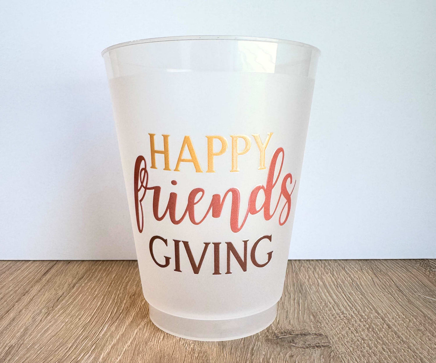 Friendsgiving Cups 16oz Frosted Plastic