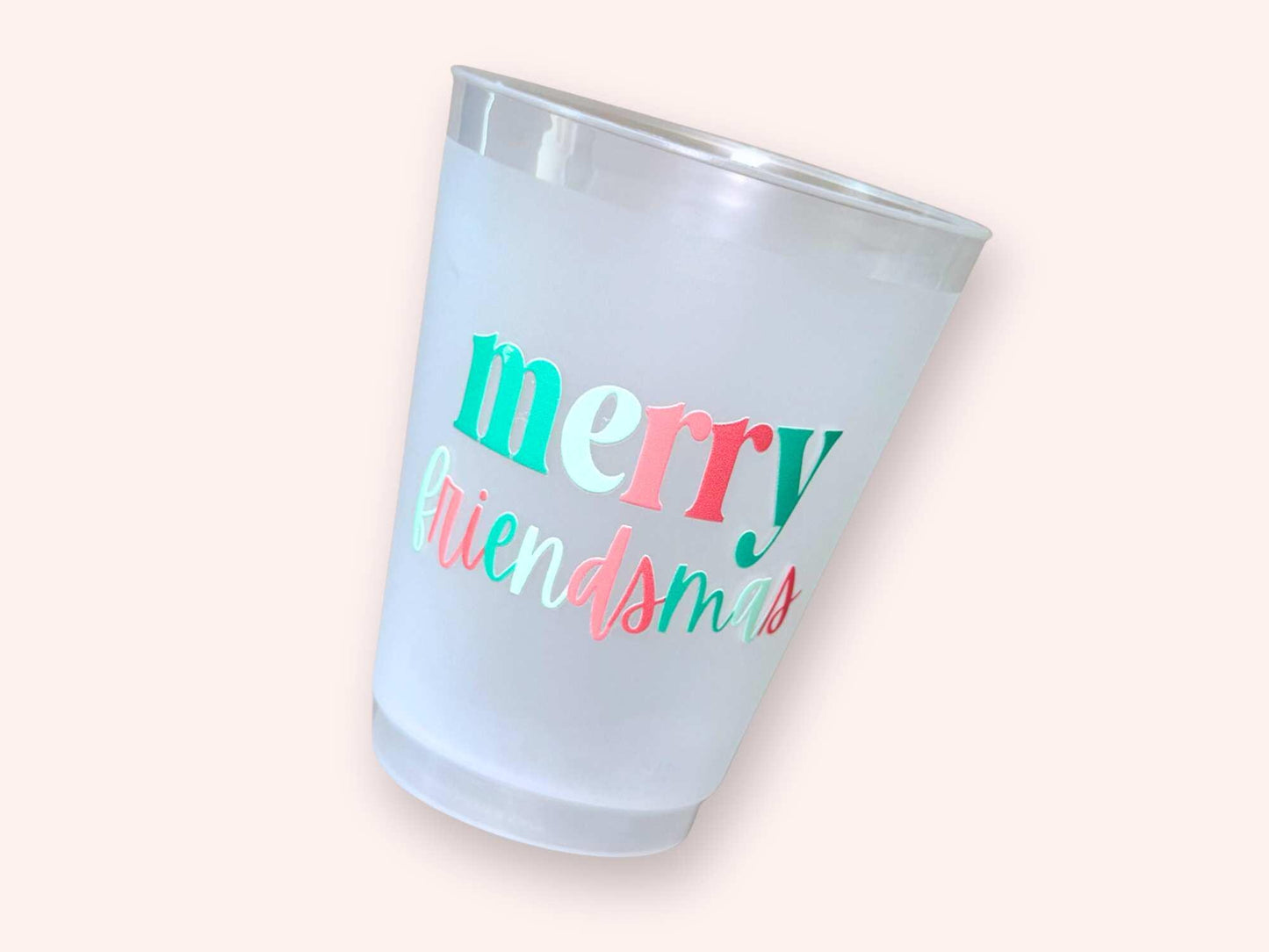 Friendsmas Party Cups Frosted Plastic 16oz