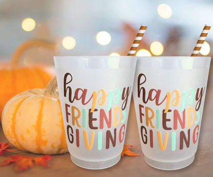 Happy Friendsgiving Cups 16oz Frosted Plastic