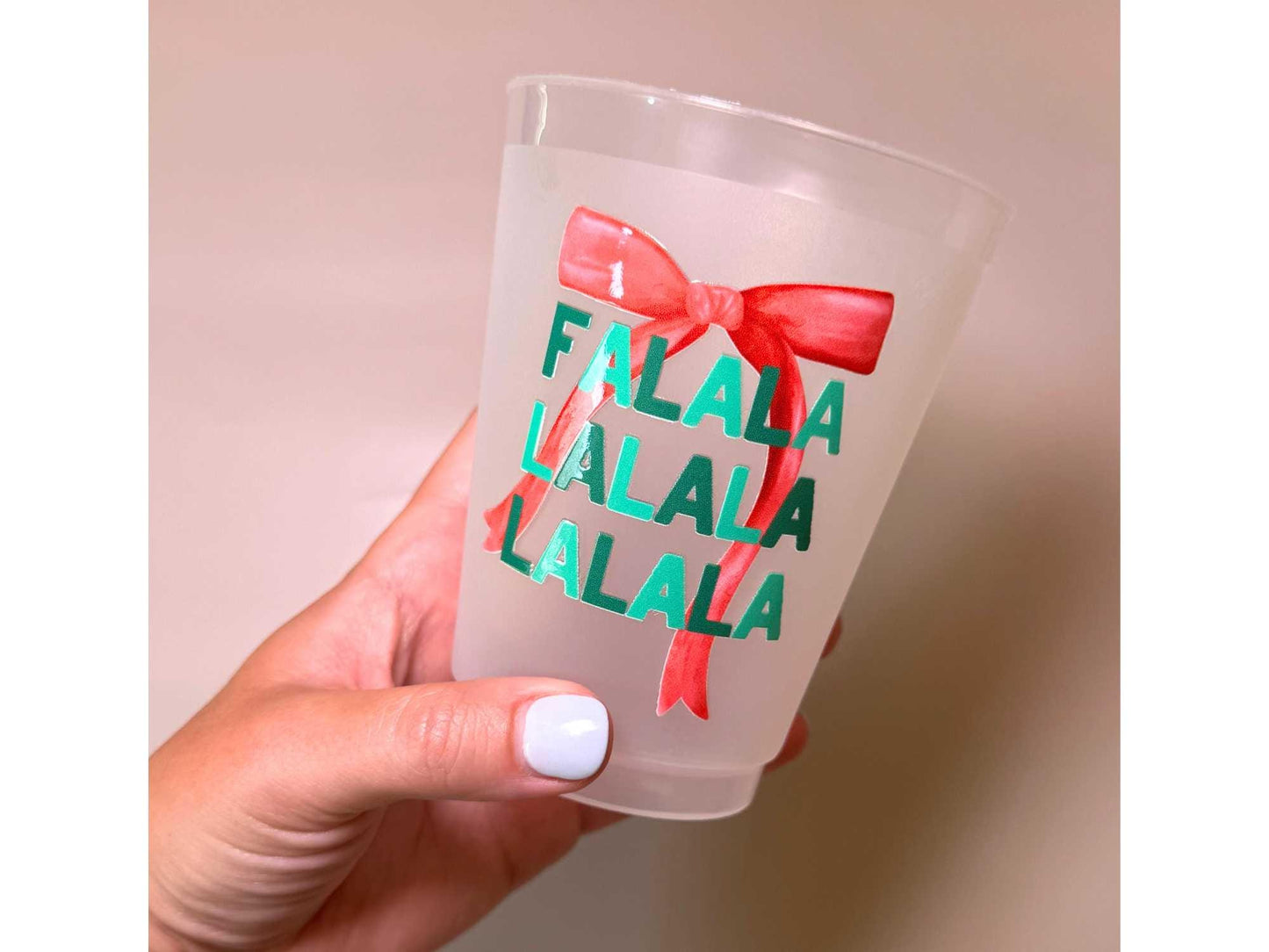 FaLaLa Christmas Party Frosted Plastic Cups