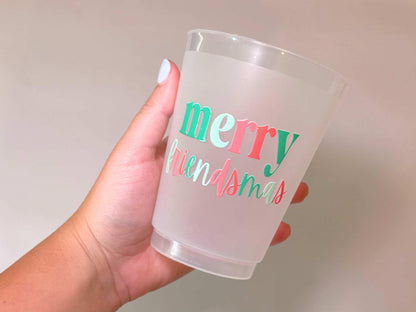 Friendsmas Party Cups Frosted Plastic 16oz
