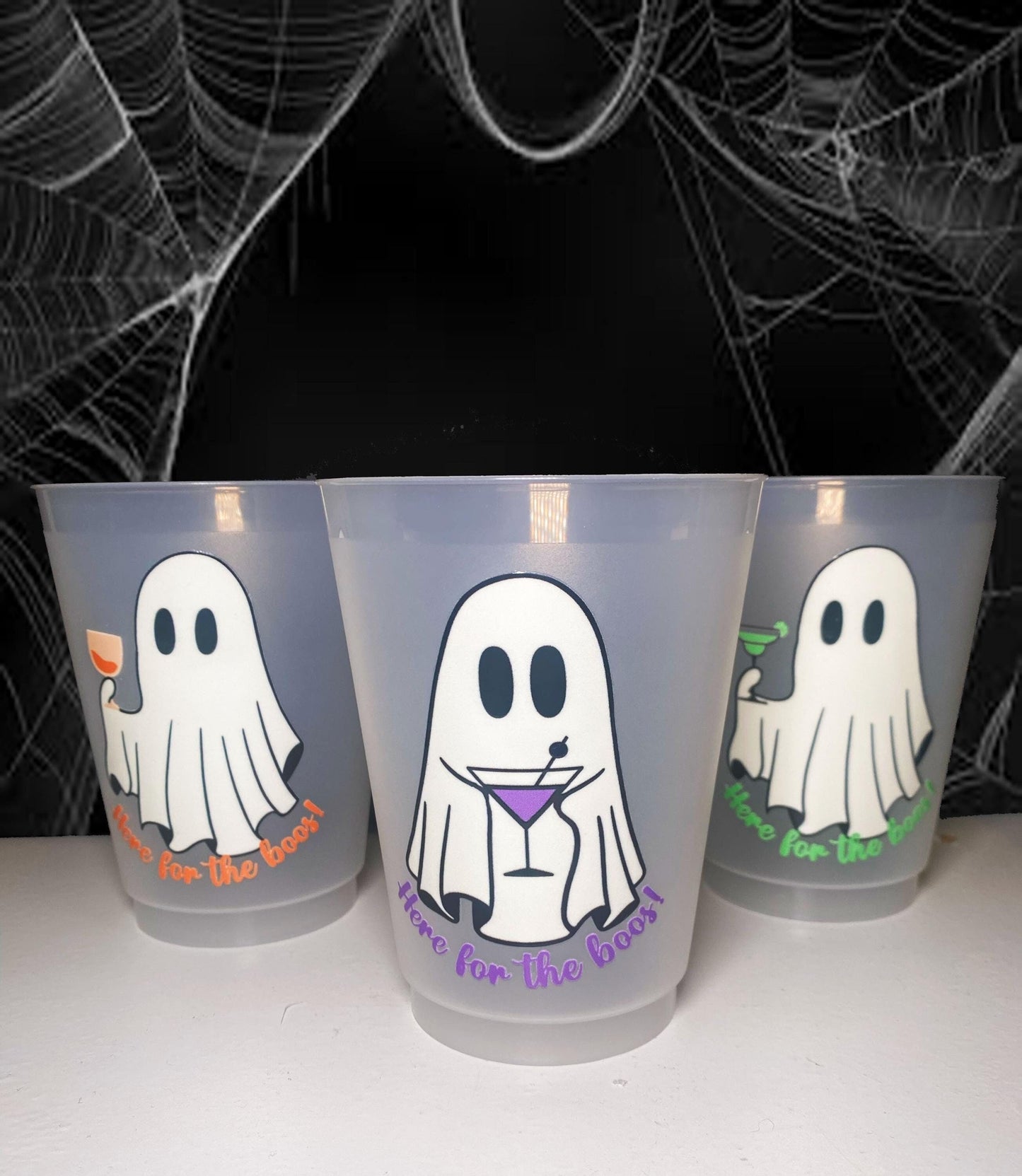 Here for the Boos Halloween Ghost Party Cups