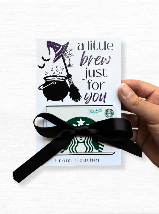 Teacher Printable Gift Card Holder, Halloween Teacher Gifts, Teacher Coffee Gifts