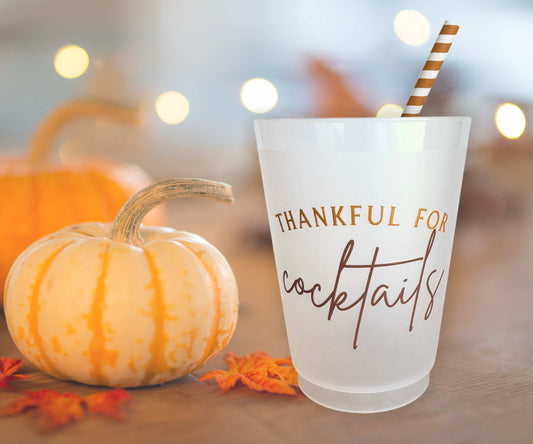 Thankful for Cocktails Thanksgiving Cup