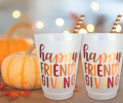 Happy Friendsgiving Cups 16oz Frosted Plastic