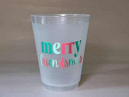 Friendsmas Party Cups Frosted Plastic 16oz