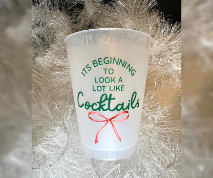 It's Beginning to look a Lot like Cocktails 16oz Frosted Plastic Cups