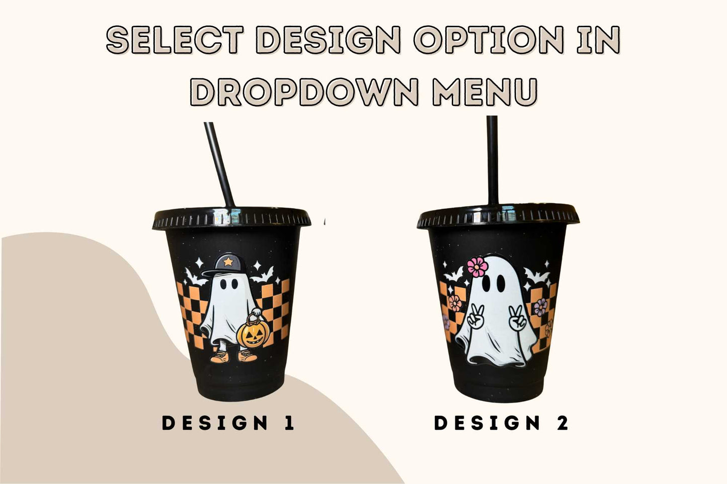 Kids Halloween Fall Cups with Lid and Straw