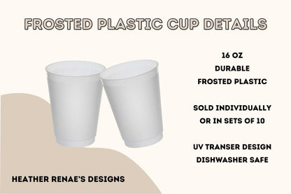 Santa Bottoms Up 16 oz Frosted Plastic Cup