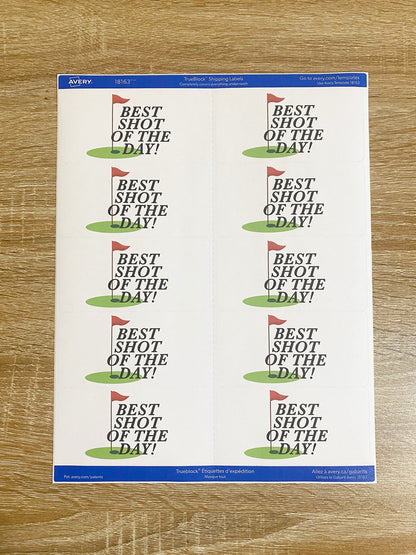 Golf Party Shot Labels