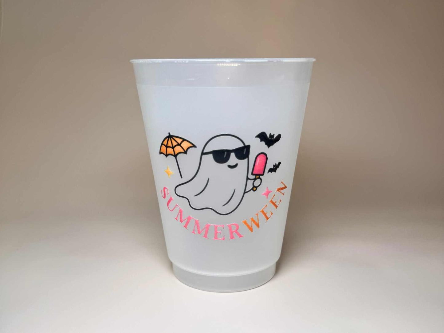 Summerween Party Frosted Plastic Cups