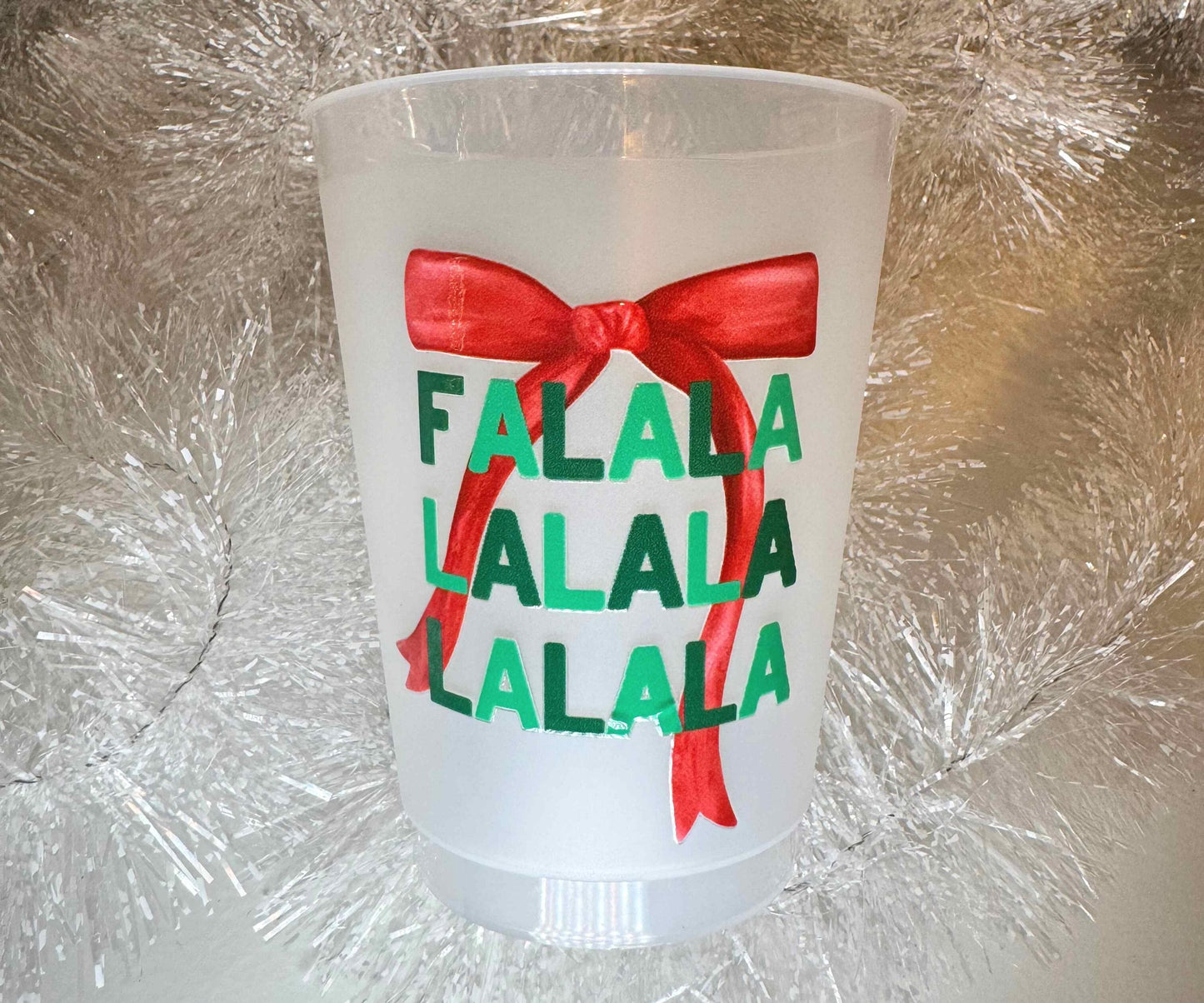 FaLaLa Christmas Party Frosted Plastic Cups