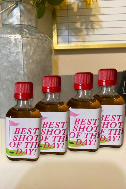 Women's Pink Golf Party Shot Labels