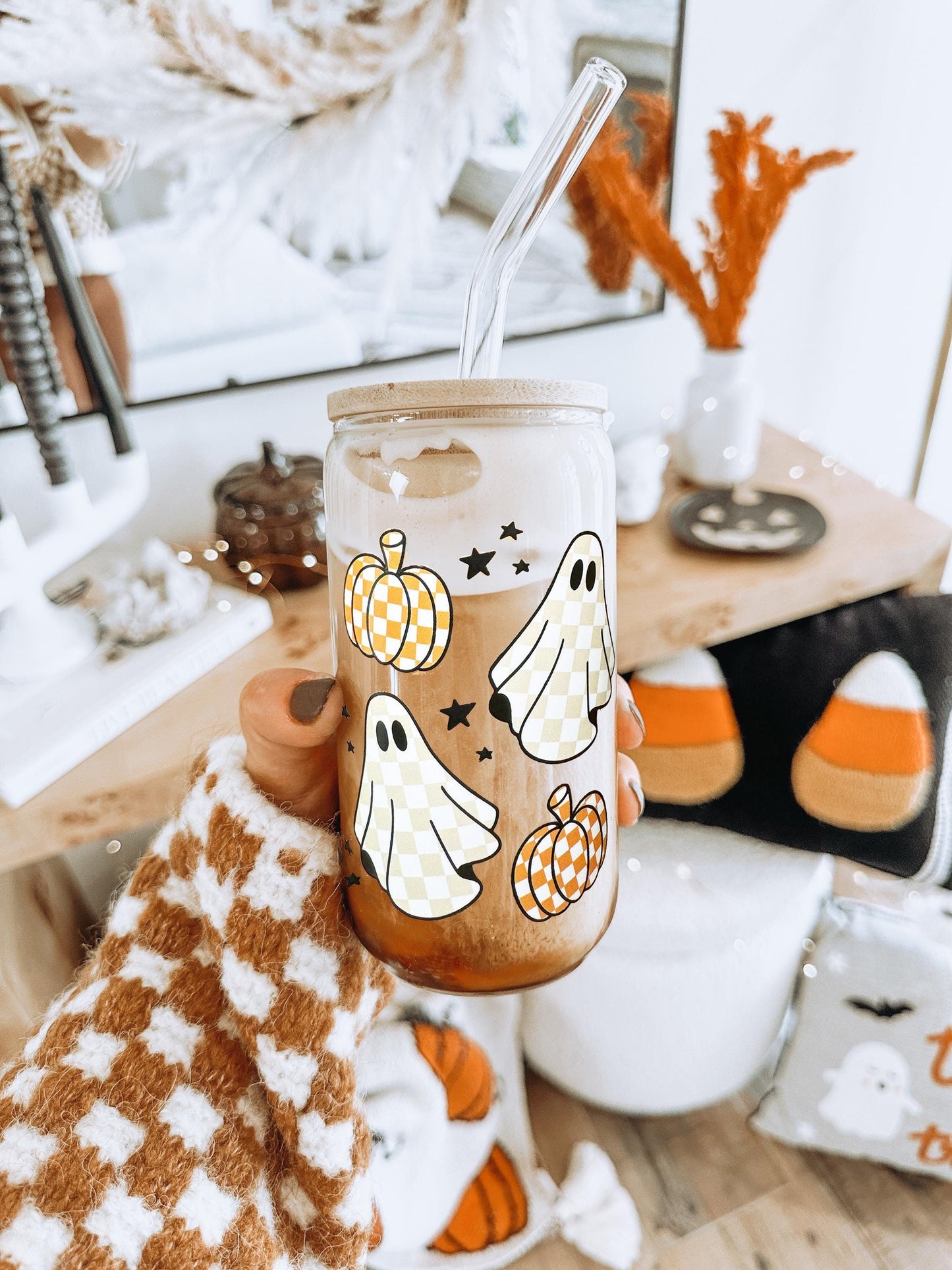 Halloween Ice Coffee Glass