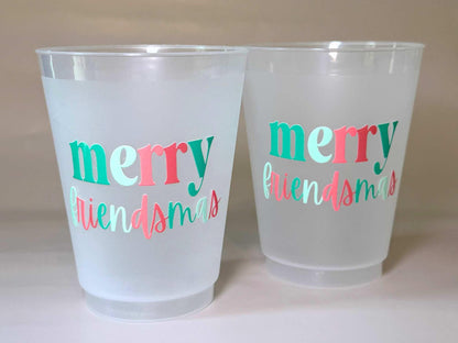 Friendsmas Party Cups Frosted Plastic 16oz