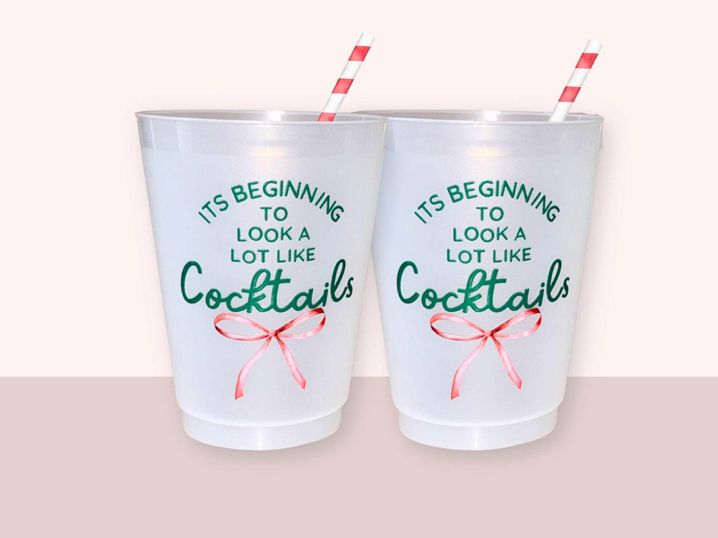 It's Beginning to look a Lot like Cocktails 16oz Frosted Plastic Cups