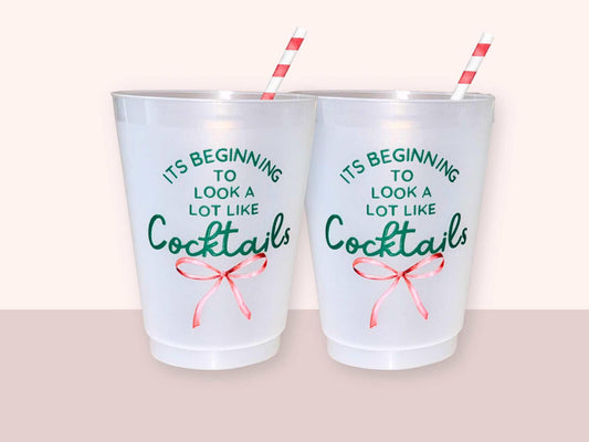 It's Beginning to look a Lot like Cocktails 16oz Frosted Plastic Cups