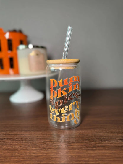 Pumpkin Spice Everything Iced Glass Cup