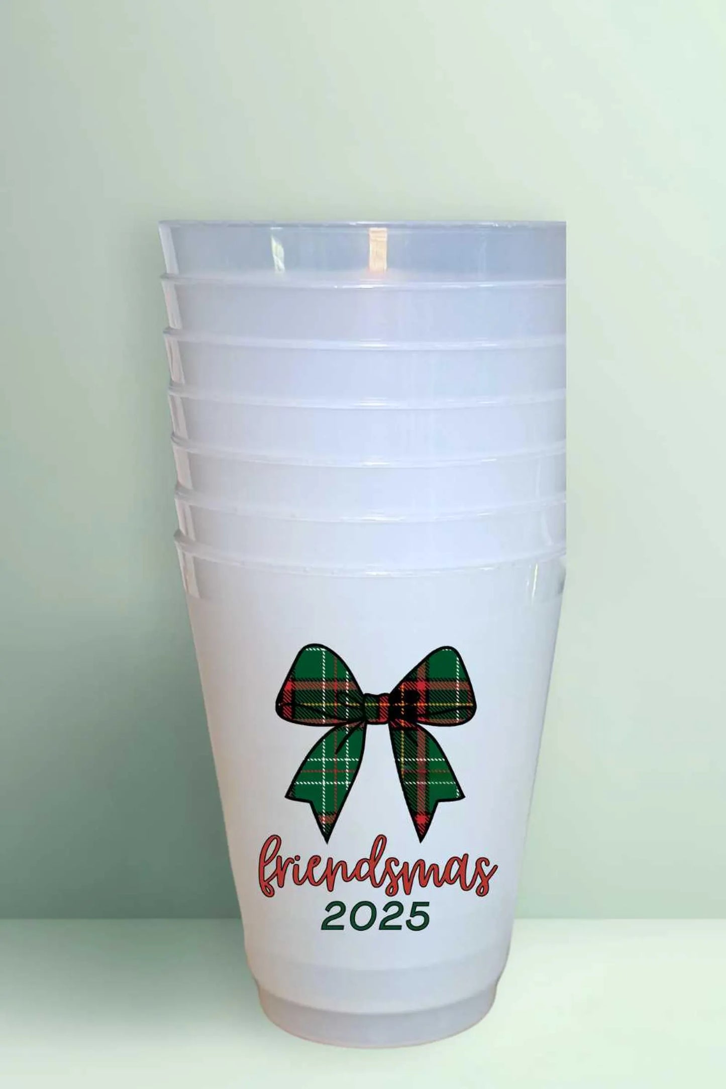 Friendsmas 2025 Party Cups, Set of 10 Plastic Cups Christmas Party Favors