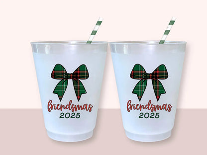 Friendsmas 2025 Party Cups, Set of 10 Plastic Cups Christmas Party Favors