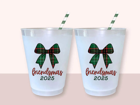 Friendsmas 2025 Party Cups, Set of 10 Plastic Cups Christmas Party Favors